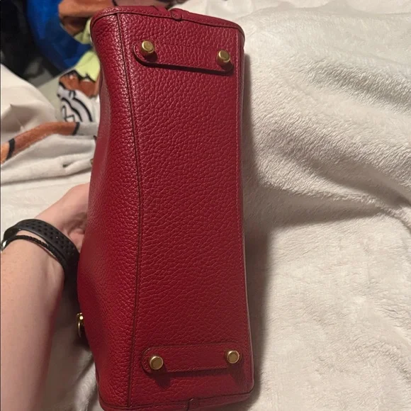 Coach Lori/Bella Red Pebbled Leather Shoulder Bag - Picture 3 of 6